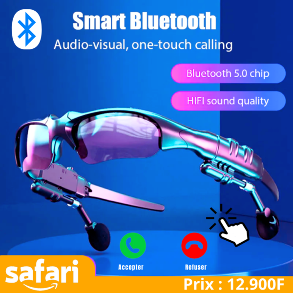 Lunettes SAFARI SPY Casque sans fil - 400mAh - Bluetooth V5.3 - Design ergonomique - Garantie 6 Mois – Image 2