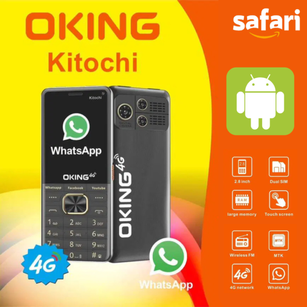 OKING SMART KITOCHI – 16 Go + 1GO DE RAM – 2.8″ – ECRAN TACTIL – WAATSAP – FACEBOOK – KaiOS – Dual Sim – TELEPHONE